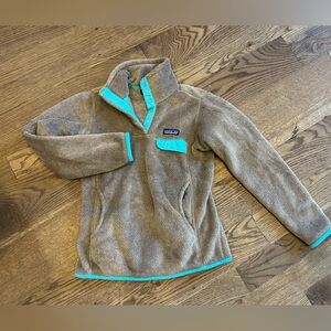 Patagonia Retool Snap-T Fleece Pullover light sesame, teal bear brown